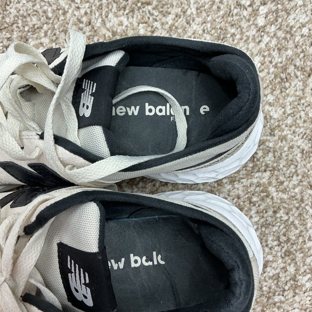 New Balance Cream and Black Athletic Sneakers - Picture 2 of 12